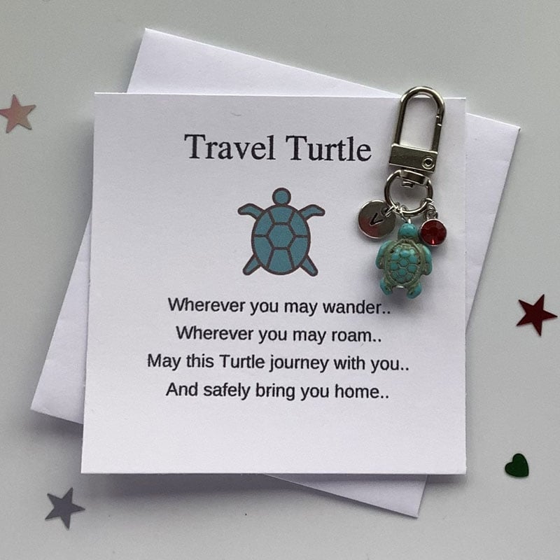 🐢Handmade Lucky Birthday Stone Turtle Keychain