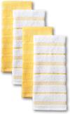 KitchenAid Albany Kitchen Towel 4-Pack Set, Grey/White, 16