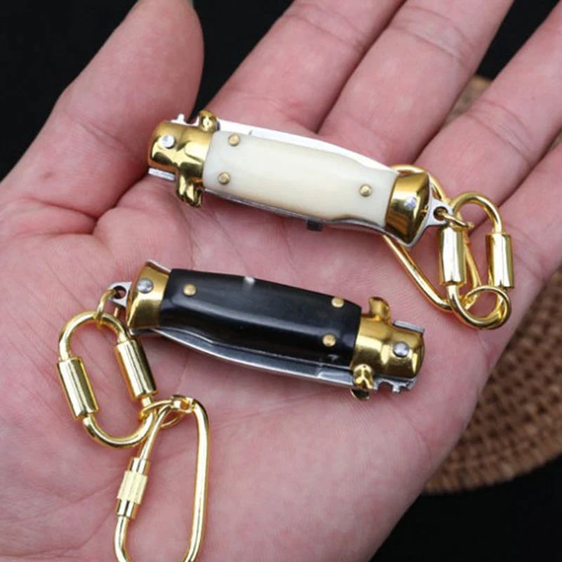 Mini Italian Stiletto Switchblade Knife With Key Chain