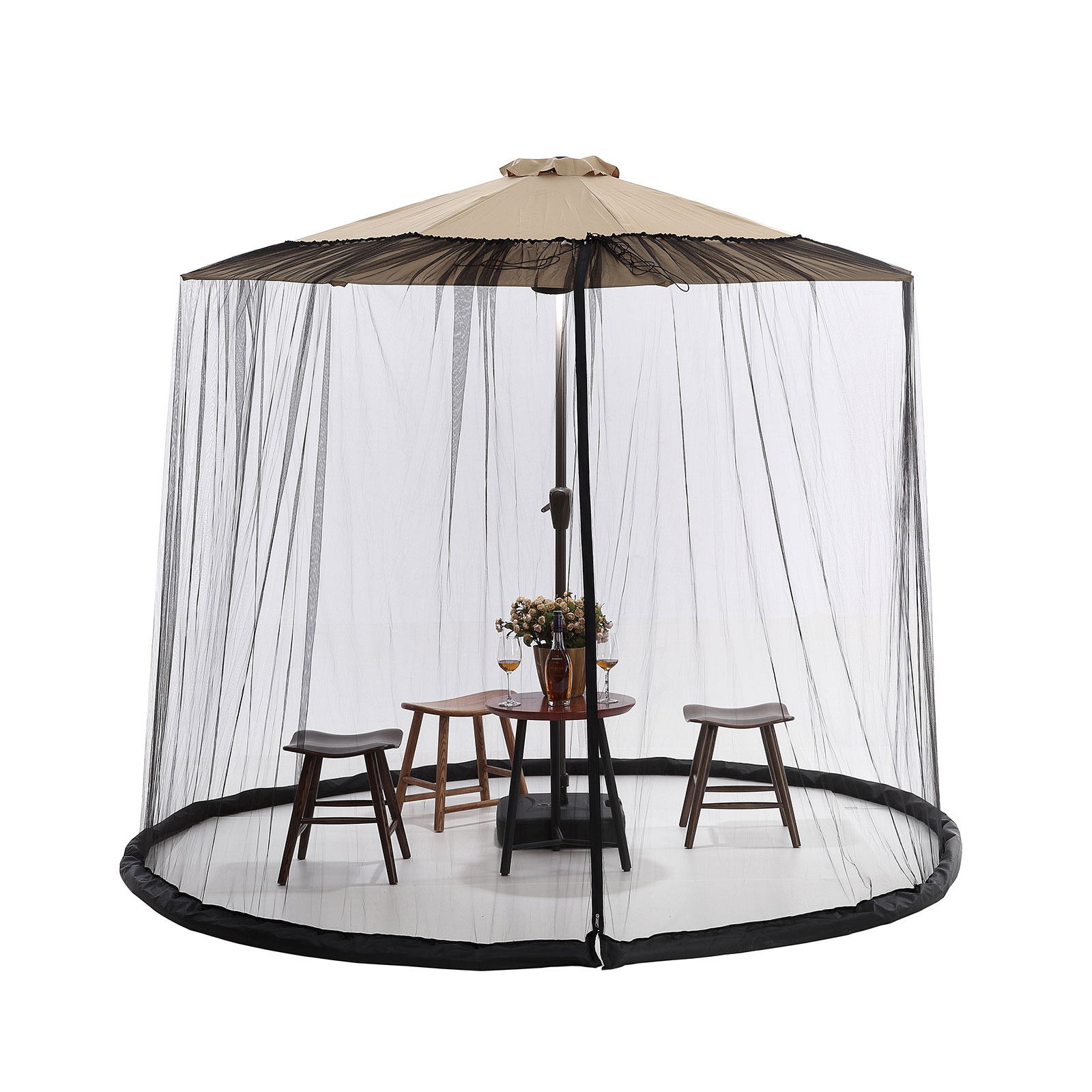 Roman umbrella anti-mosquito netting