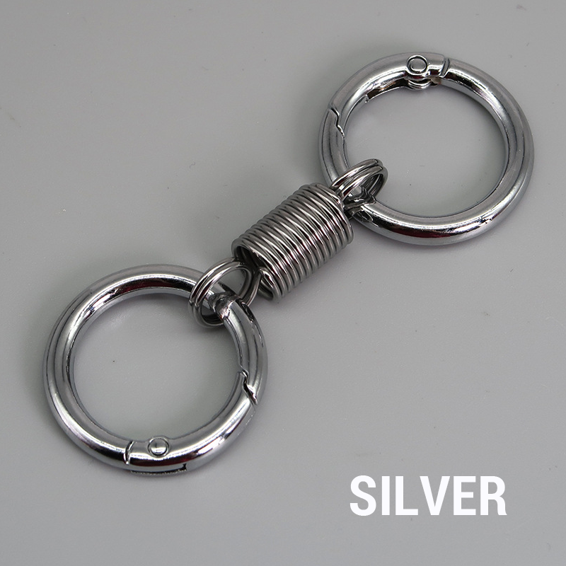 (🎄 Christmas Hot Sale - 49% OFF) 🔑Titanium Alloy Spring Double Ring Keychain - Buy 5 Get 5 Free