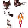 🐱Handcrafted Metal Cat and Recycled Glass Fish Wind Chime🎏(Buy 2 Free Shipping)