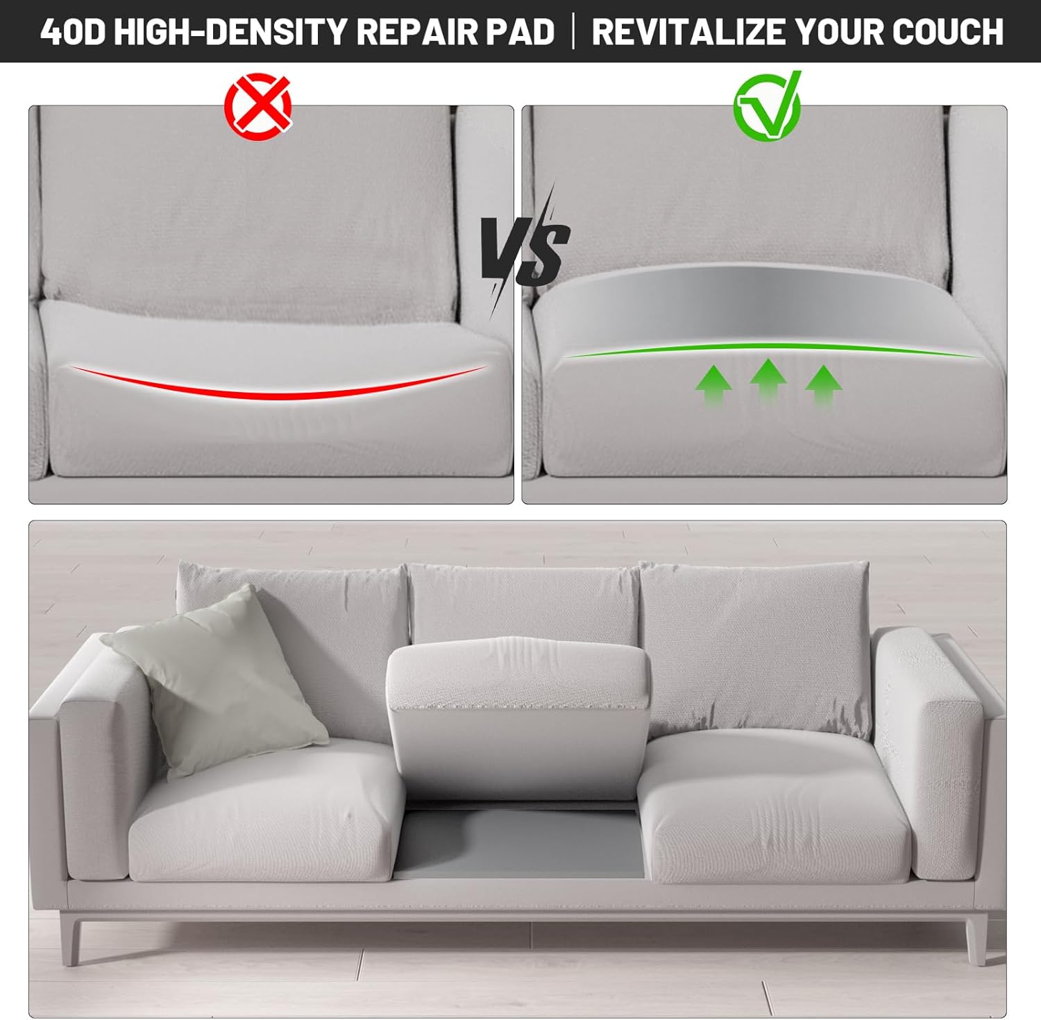 🎁TikTok Last Day Sale - 70% OFF🎉Couch Cushion Support For Sagging Seat🛋️