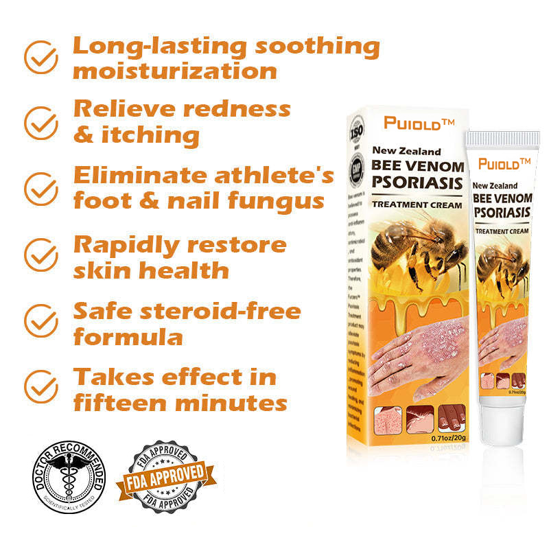 New Zealand Bee Venom Psoriasis Treatment Cream(Suitable for all skin conditions)- BUY 1 GET 1 FREE