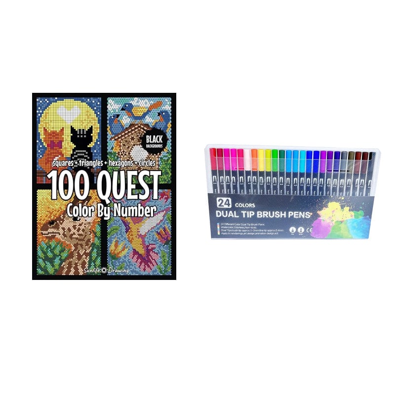 🎄LAST DAY SALE 50% OFF🎨100 QUEST Color by Numbers Book