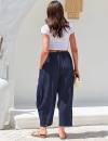 🎁 Letzter Tag Aktion 50% RABATT– Damen Leinenhose mit weitem Bein und Taschen
