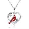 (🌲EARLY CHRISTMAS SALE - 50% OFF) 🐦Cardinal Heart Pendant Necklace - Buy 2 Get Extra 10% OFF & Free Shipping