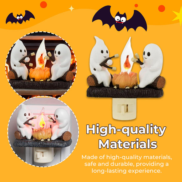 Spooky and Cute Bonfire Ghost Night Light