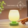 Touch Bedside Table Lamp - Modern Small Lamp for Bedroom Living Room Nightstand, Desk lamp with White Opal Glass Lamp Shade, Warm LED Bulb, 3 Way Dimmable, Simple Design Mother's Day Gifts