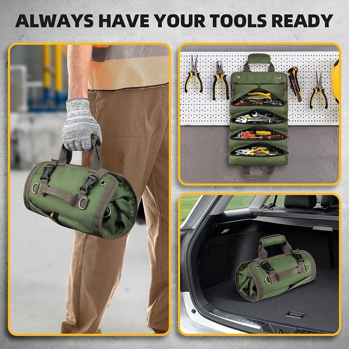 ⏰LAST DAY SALE 50% OFF💥Portable Foldable Tool Storage Bag, Roll Up Tool Bag