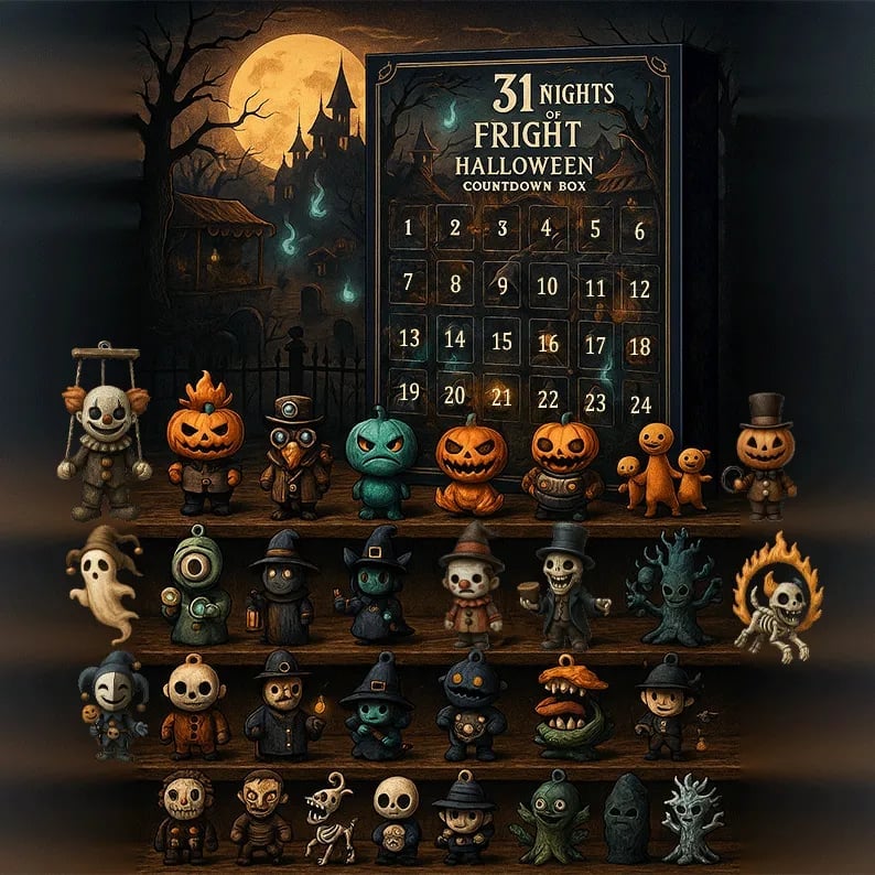 🎁TikTok Last Day Sale - 70% OFF🔥👻31 Nights of Fright – Halloween Countdown Box with Figurines