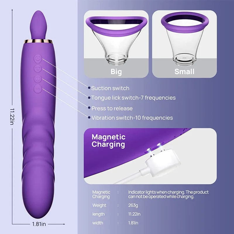 Sucking Licking Vibrating Tongue Oral Clitoral G spot Vibrator
