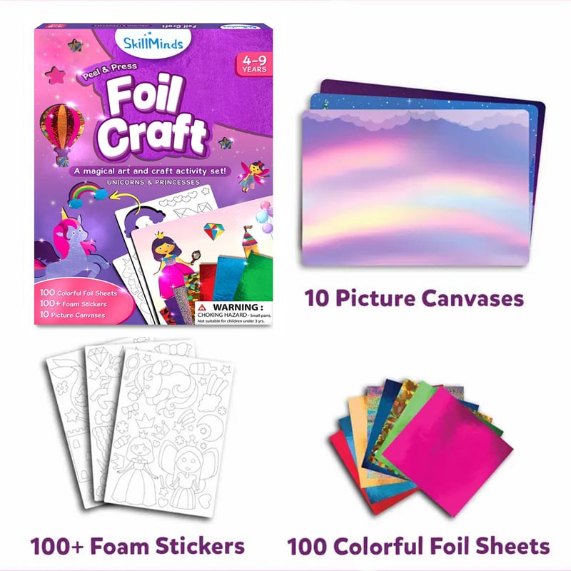 🏆Flash Sale⚡ 50K+ SOLD! Almost Gone-💥Foil Art & Craft Activity 🤲💓No Mess Art Kit