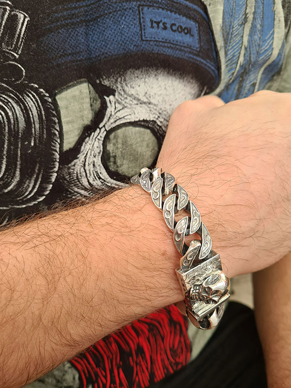 🔥Last Day Promotion 48% OFF-🎁-Handmade 925 Sterling Silver Punk Skull Silver Bracelets