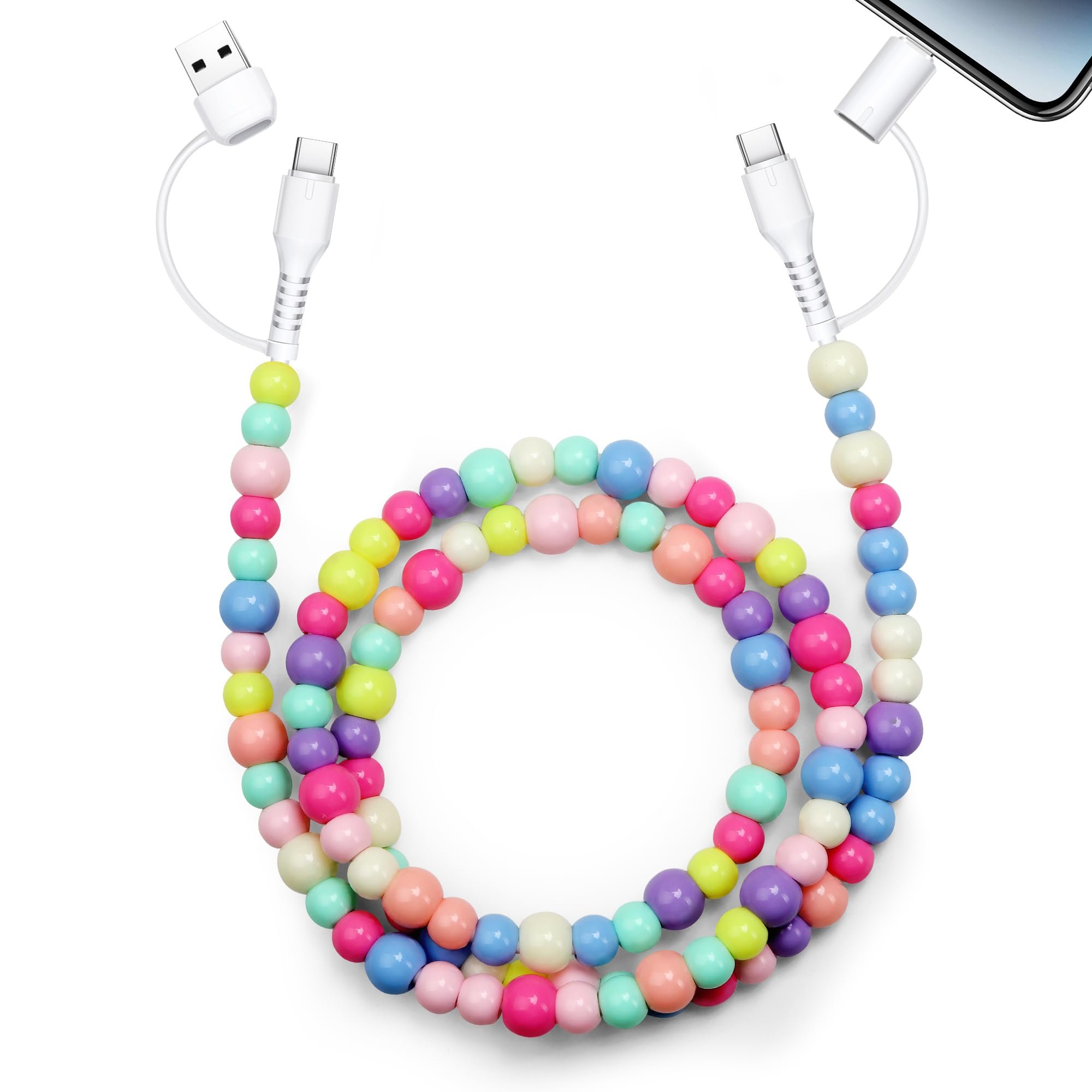 🎁TikTok Last Day Sale - 70% OFF✨4-in-1 Beaded Charging Cord&fast charging cable 66W