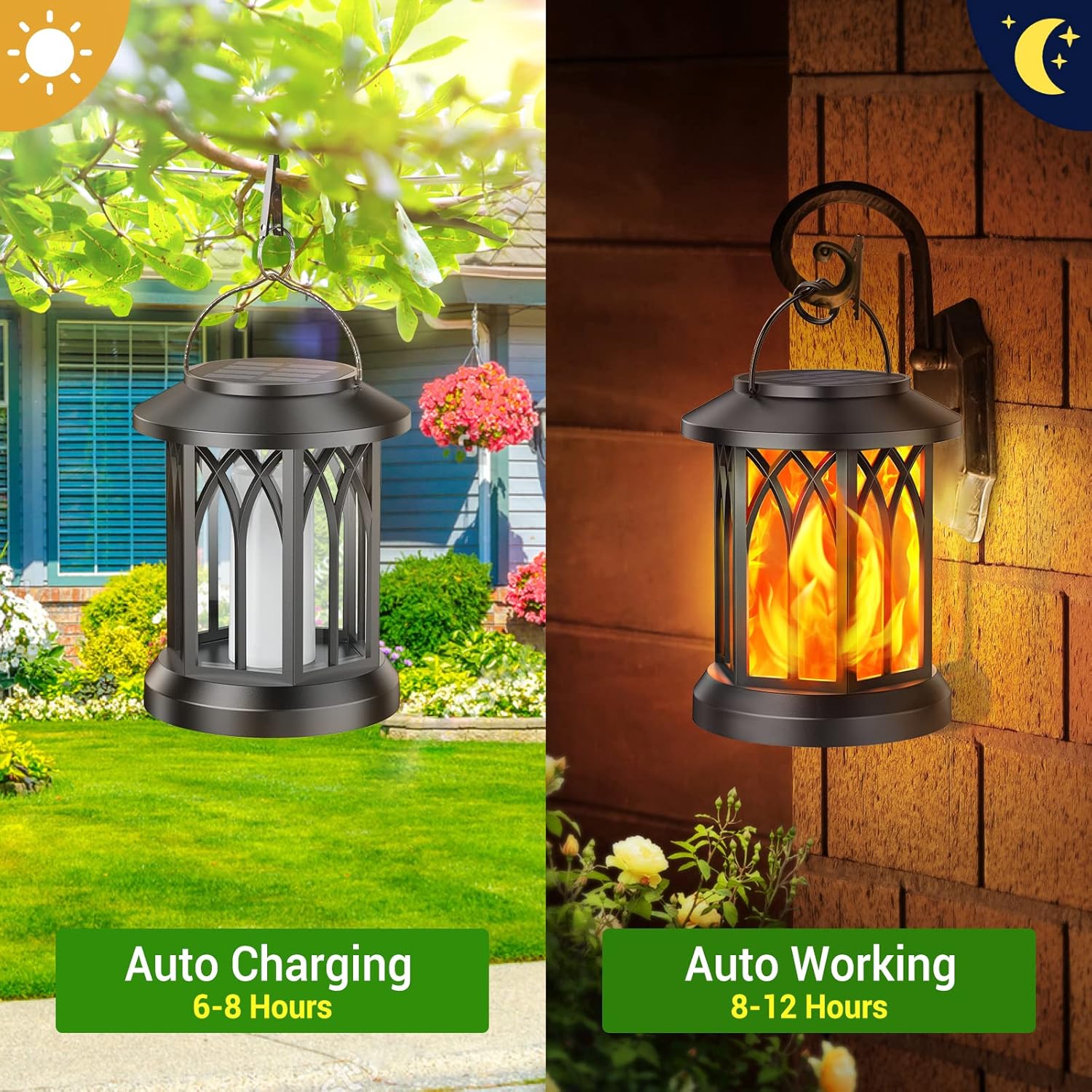 💥LAST DAY SALE 50% OFF💥Flickering Flame Solar Lantern Outdoor Waterproof Light⚡BUY 2 FREE SHIPPING