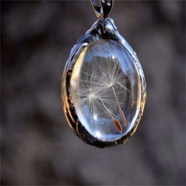 💕Handmade Dandelion Wish necklace - Made With Real Dandelion Seeds