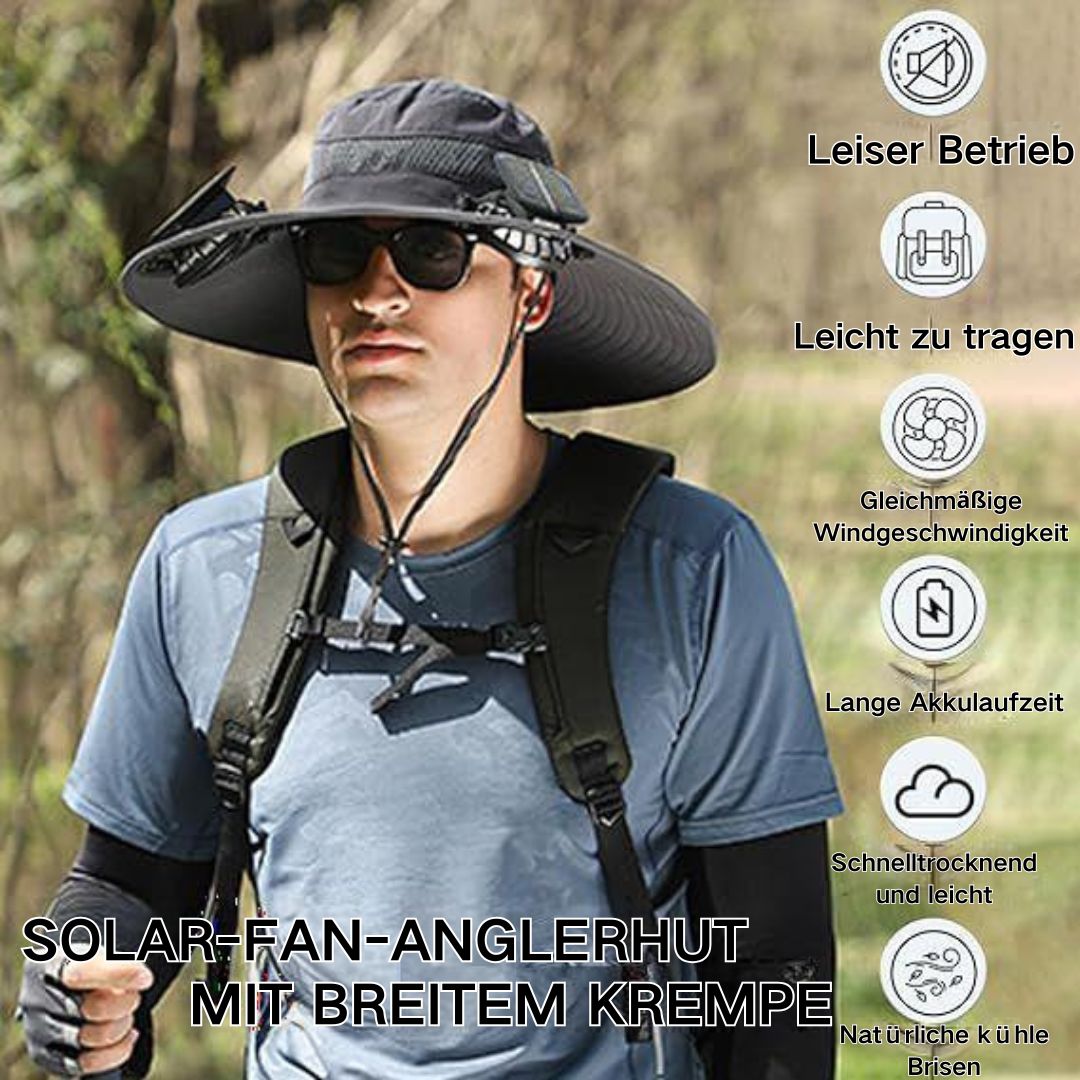 🔥Father's Day 49% Rabatt🔥Solar-Fan-Outdoor-Angelhut mit breiter Krempe