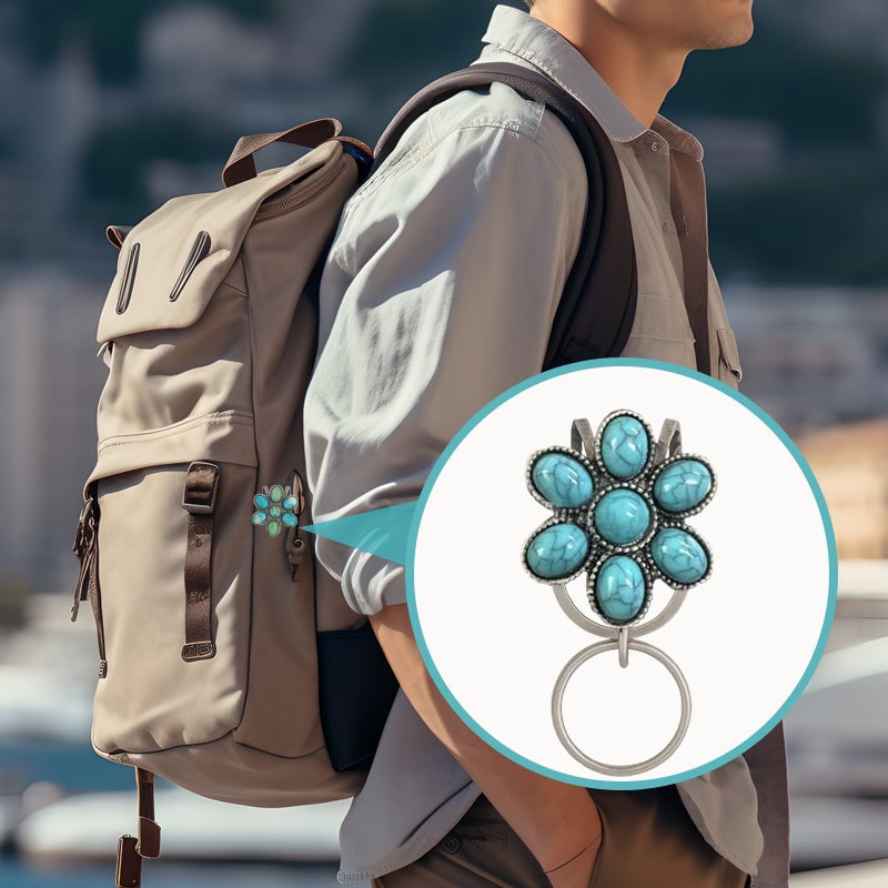 🔥Last Day Promotion 70% OFF🌼Turquoise Flower Clip Keychain⚡Buy 2 Get 1 Free