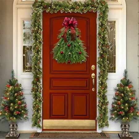 🎄🎅Christmas Presale - 49%Handmade Christmas Tree Wreath for Front Door