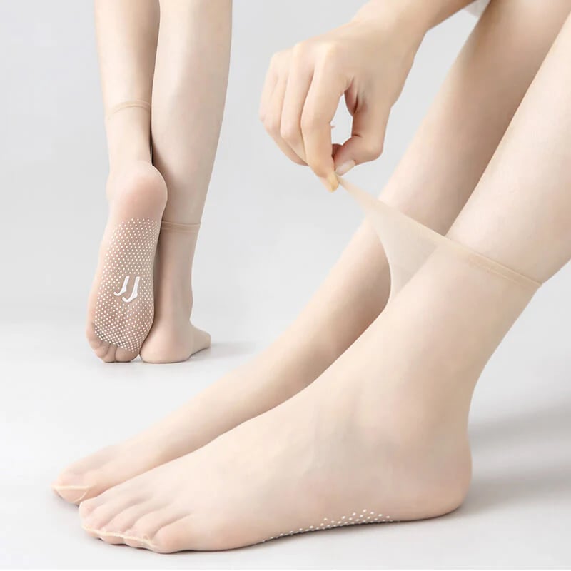 🔥SUMMER HOT SALE 50% OFF🧦Invisible slip-resistant crystal silk socks - Buy 6 Get 4 Free (10pairs)