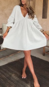 Women's V-neck Solid Color Loose Casual Dress
