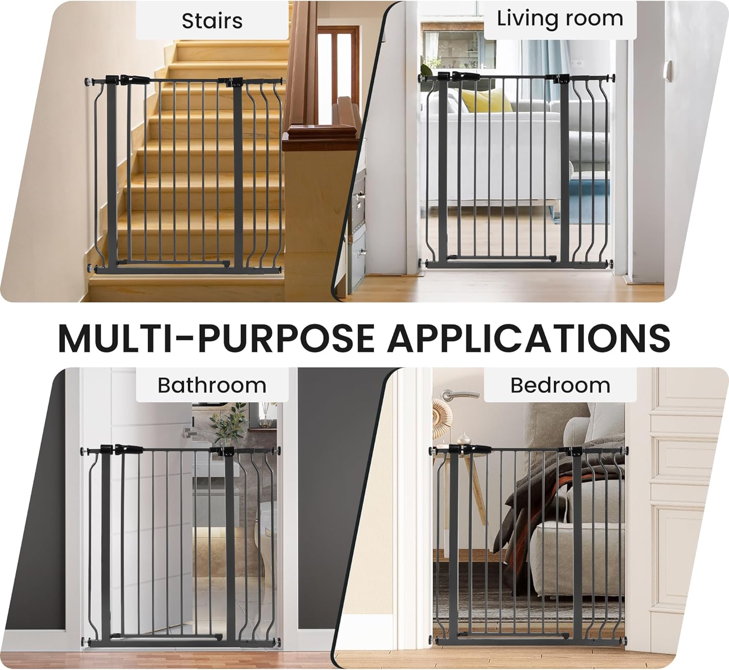 BalanceFrom Easy Walk-Thru Safety Gate for Doorways and Stairways with Auto-Close/Hold-Open Features, 30-Inch Tall, Fits 29.1 - 33.8 Inch Openings, Graphite