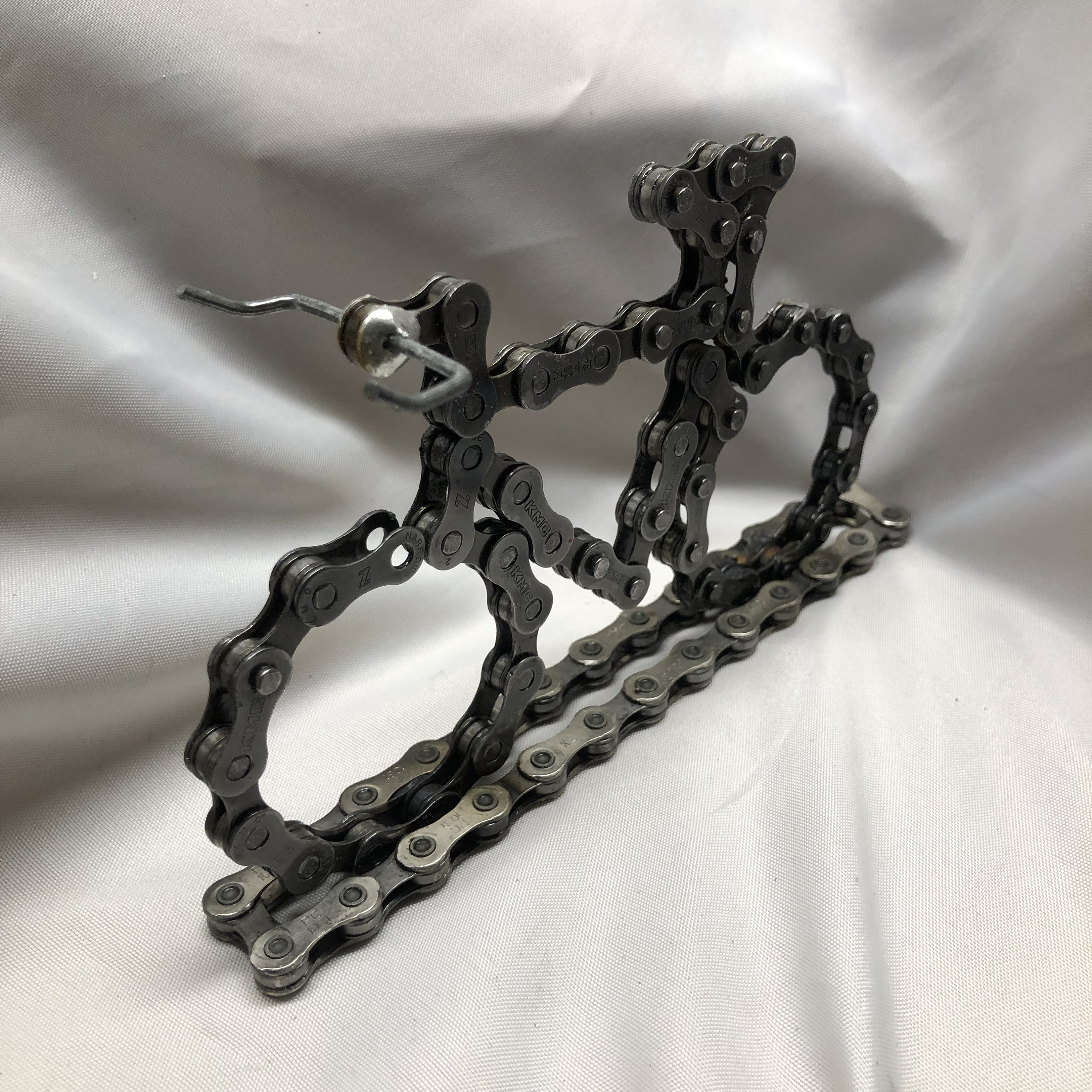 Upcycled Bike Chain 3D Bike Sculpture