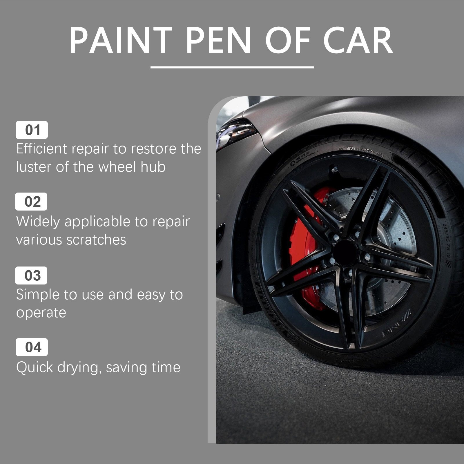 🍂TikTok Fall Sale — Last Day 70% OFF🎉10ml×3 Black Car Wheel Scratch Repair Pen