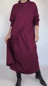 Women's Crew-neck One-pocket Long Sleeve Dress