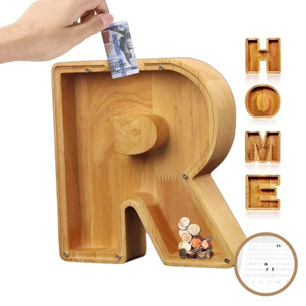 💰Personalized Large Wooden Kids Letter Piggy Bank | Best Christmas Gift🎅🎁