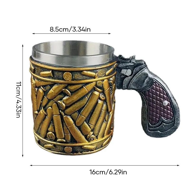 (🔥Last Day Promotion - 50% OFF)Stainless Steel Bullet Pattern Beer Mug