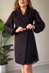 Women's elegant patchwork chiffon accordion pleated dress