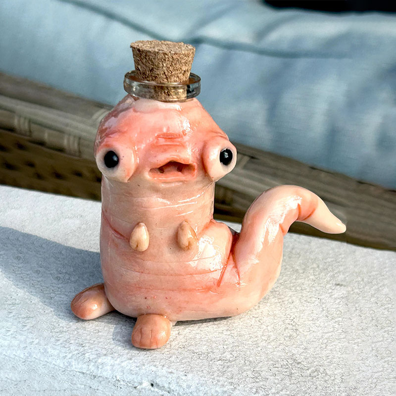 Strange weird wormy jar