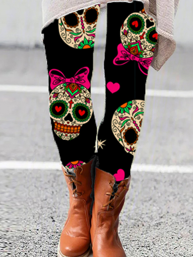 Women Skull Print Leggings