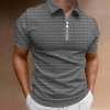Men's Golf Shirt Tartan Vintage Turndown Going out golf shirts Zipper Patchwork Short Sleeve Tops Designer Sports Black Khaki Royal Blue / Summer