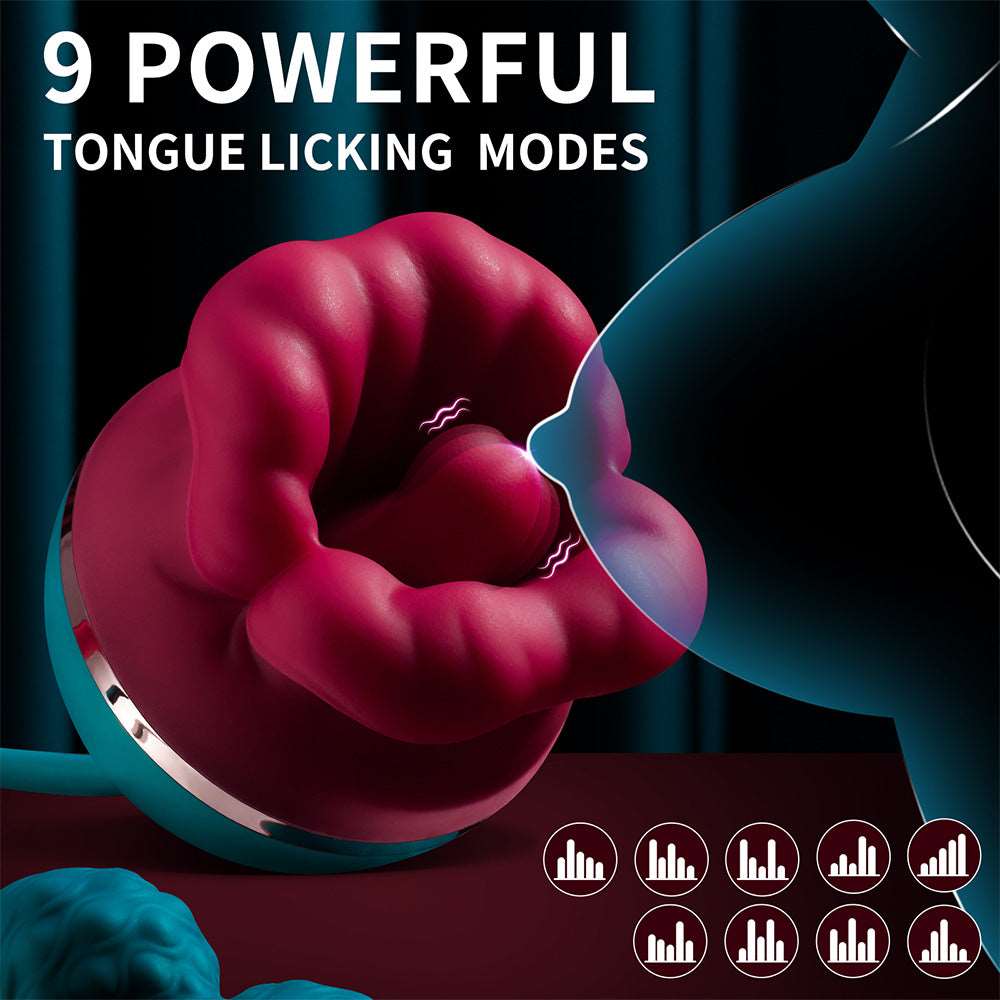 Big Mouth Vibrator 3 In1 Tongue Licking Suction G Spot Vibrator With Vibrating Dildo