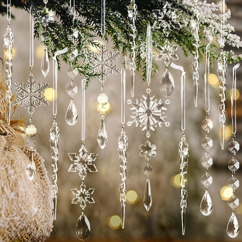 🎄TikTok Christmas Sale -70% OFF✨Winter New Year Party Supplies Set 🎅- Crystal Snowflake Ornaments For Christmas Tree