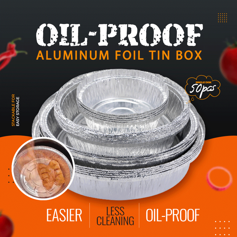 (🎅Early Christmas Sale - 49% OFF）Oil-Proof Aluminum Foil Tin Box-Buy 4 Get 6 Free(200PCS)
