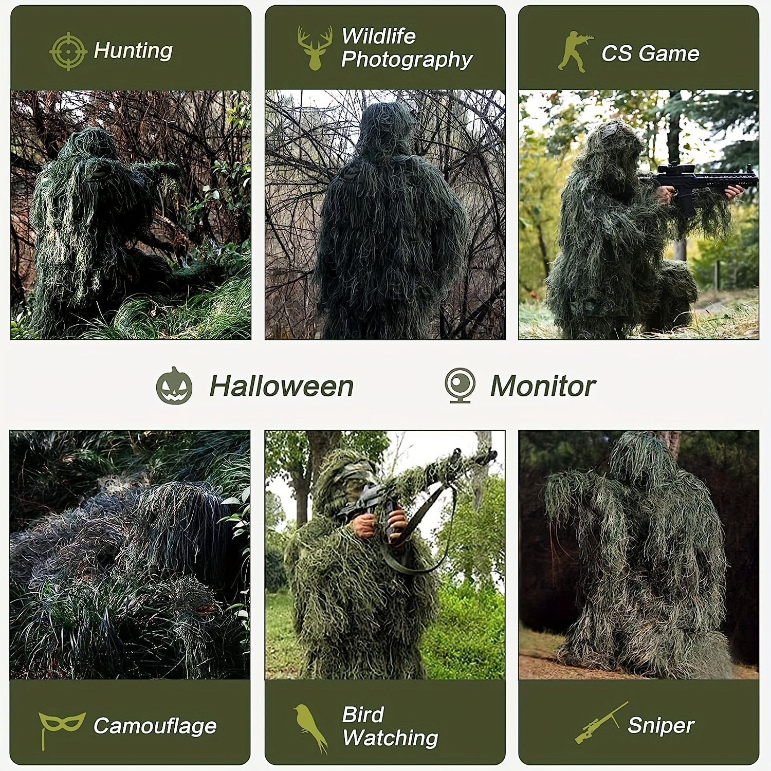 🔥Last Day Promotion - 60% OFF🎁🌳🌲5-in-1 Ghillie Suit Pro - Blinds for Jungle Hunting