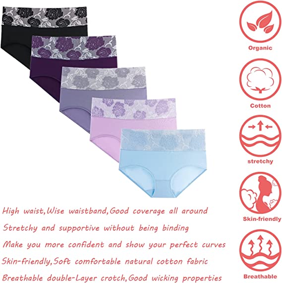 (🔥Last Day Promotion-SAVE 50% OFF) --Cotton High Waist Tummy Control Leak proof Panties Rose Jacquard Ladies Panty Multipack(3PCS/SET)-BUY 2 SETS GET 10% OFF & FREE SHIPPING