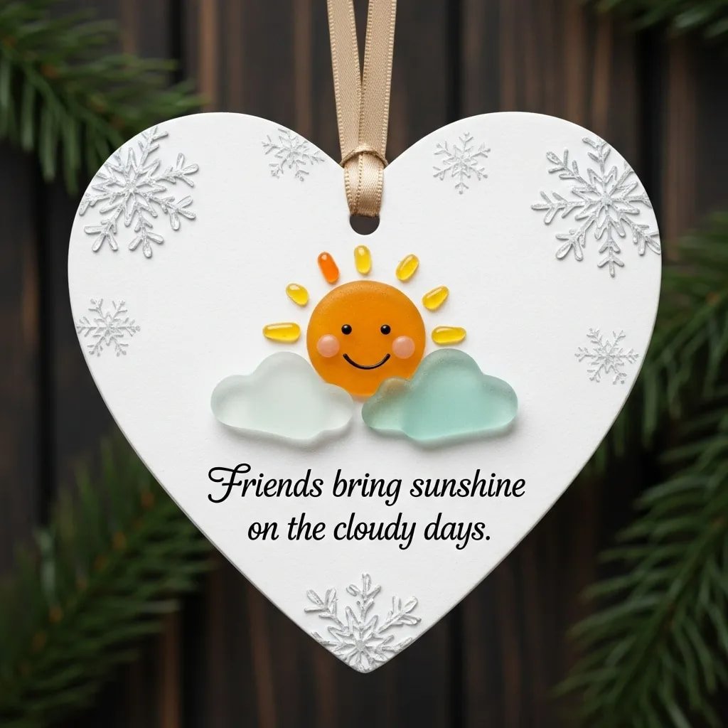 🌊💙Treasures of the Sea, Symbols of Friendship – ❤️ Sea Glass Heart Ornaments✨