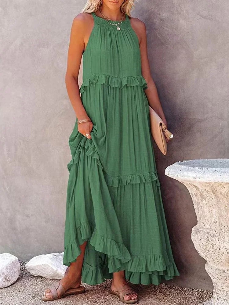 💥LAST DAY SALE 50% OFF💖Holiday Style Ruffled Long Dress