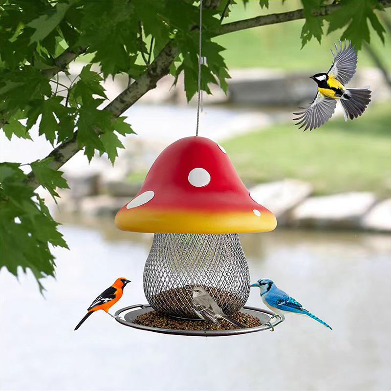 🔥Hot Sale 50% Off❤️Red Mushroom Solar Bird Feeders