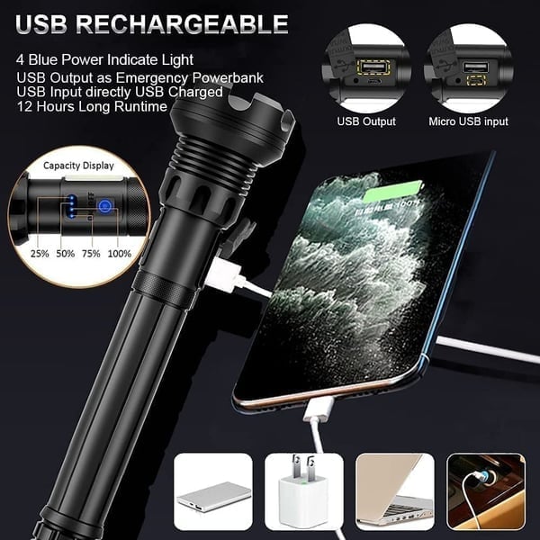 🎁Last Day Promotion-70% OFF🏠LED Rechargeable Tactical Laser Flashlight