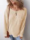 Women's casual round neck loose long sleeve T-shirt