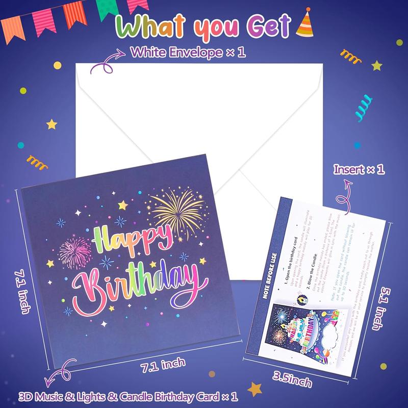 Birthday Pop-Up Card with Candle & Music