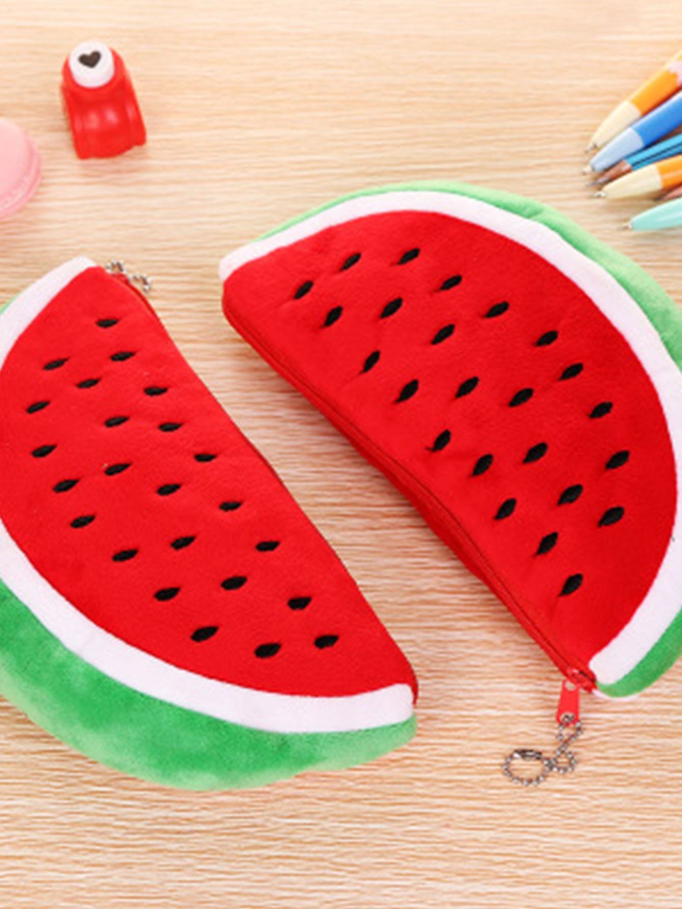 Watermelon Shaped Pencil Case 1pc