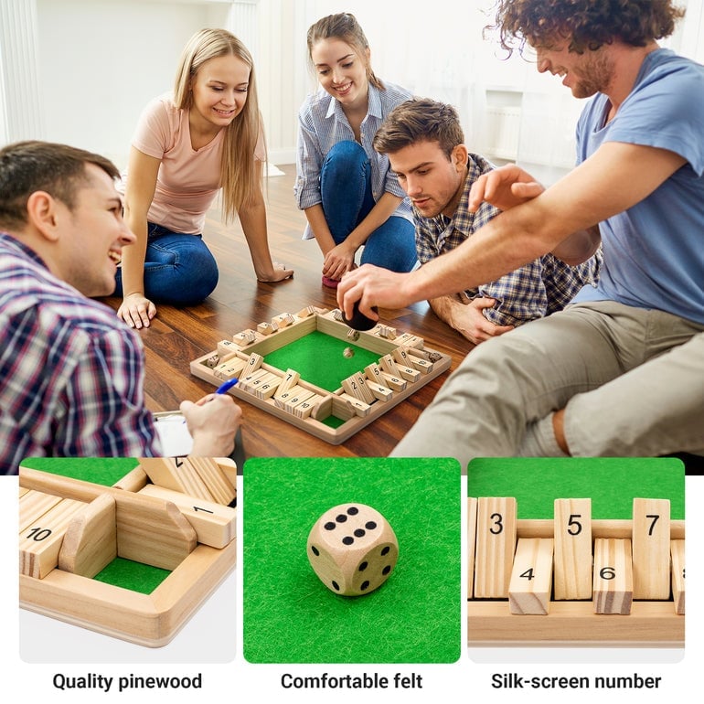 🎁TikTok Last Day Sale - 70% OFF🎁SHUT THE BOX-WOODEN DICE BOARD GAME