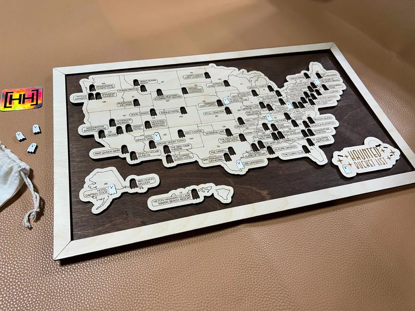 ⏰LAST DAY SALE 50% OFF💥Haunted Locations Bucket List Map